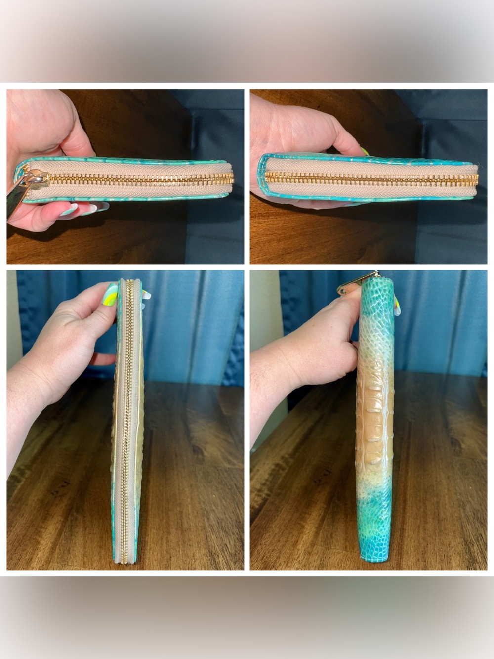 Brahmin GUC Skyler - Ocean Ombré - Travel Wallet/Clutch - FULL Eye - HTF, Rare - Picture 5 of 15